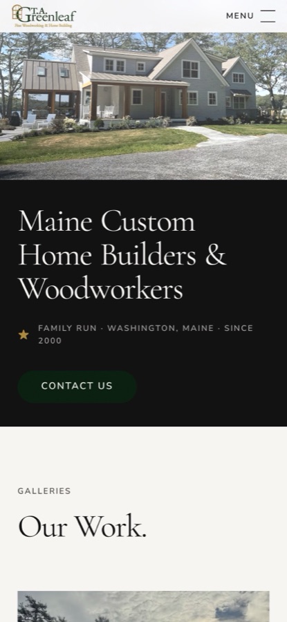 T.A. Greenleaf website on a phone